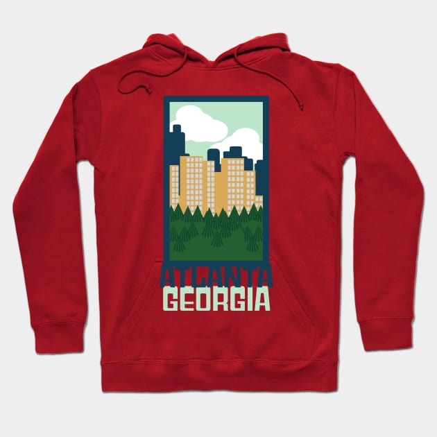 Atlanta Skyline T-Shirt Hoodie by Clever City Creations